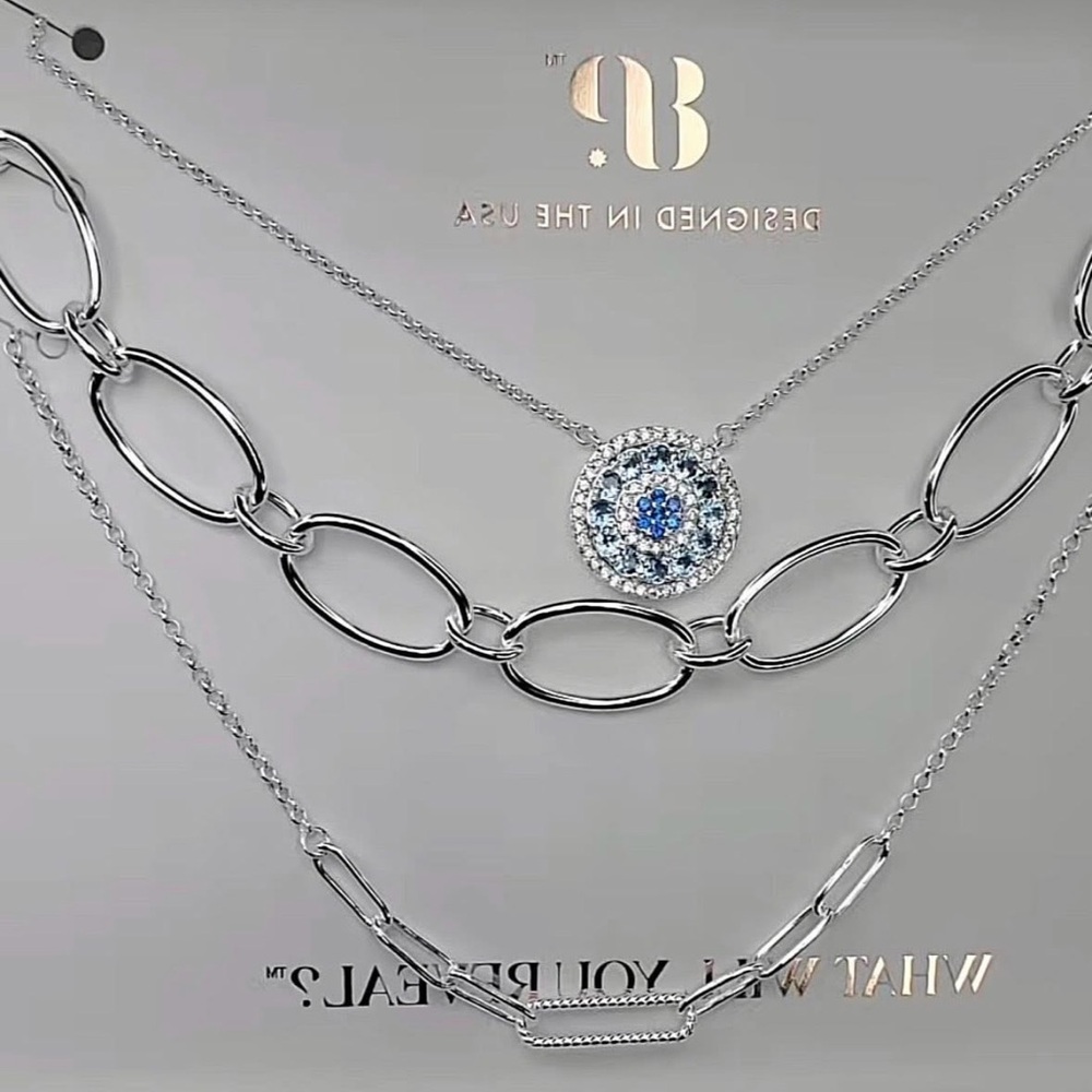Chic Silver and Blue Necklace by BB